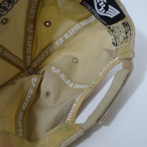 US Marine Corps Veteran Cap Tan Camo Adjustable Strap Back Men One Size FLAW - Picture 11 of 13